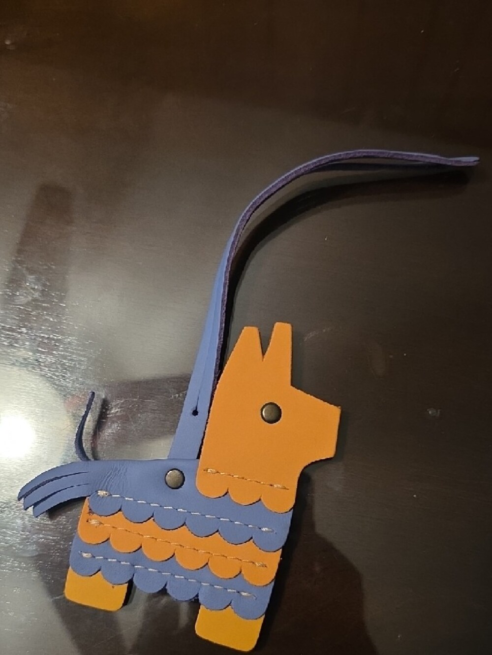 Portland Leather Llama Bag Charm in Mamey and Lavender - Picture 2 of 2